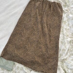 Japna Tan and Black Patterned Midi Skirt